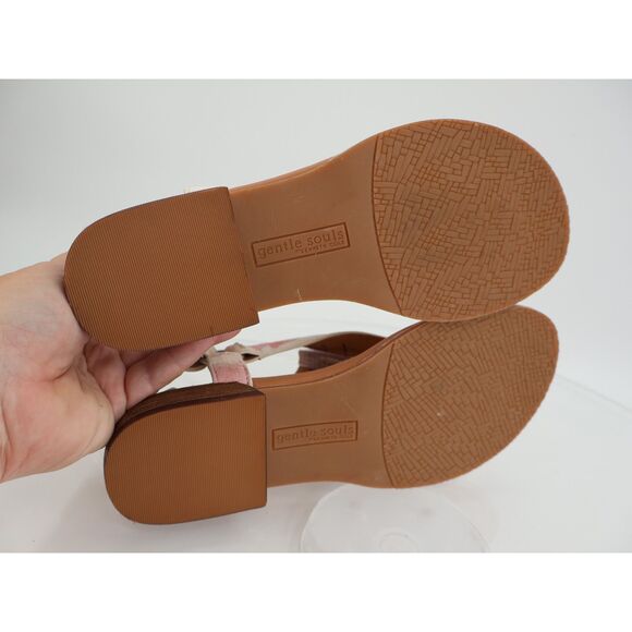 Gentle Souls Holly Sandals Womens Size 8 Thong Floral Leather Block Heel Comfy - Picture 8 of 11